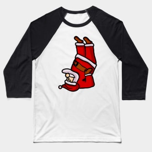 Santa Claus Doing Yoga Christmas Matching Baseball T-Shirt